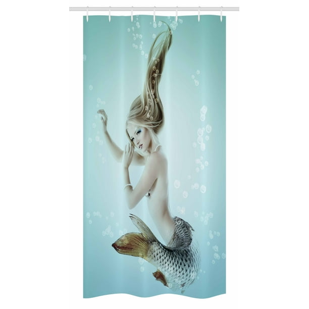 Shower Curtain Mermaid Underwater Mythology Themed Pattern 70 Inches Long 
